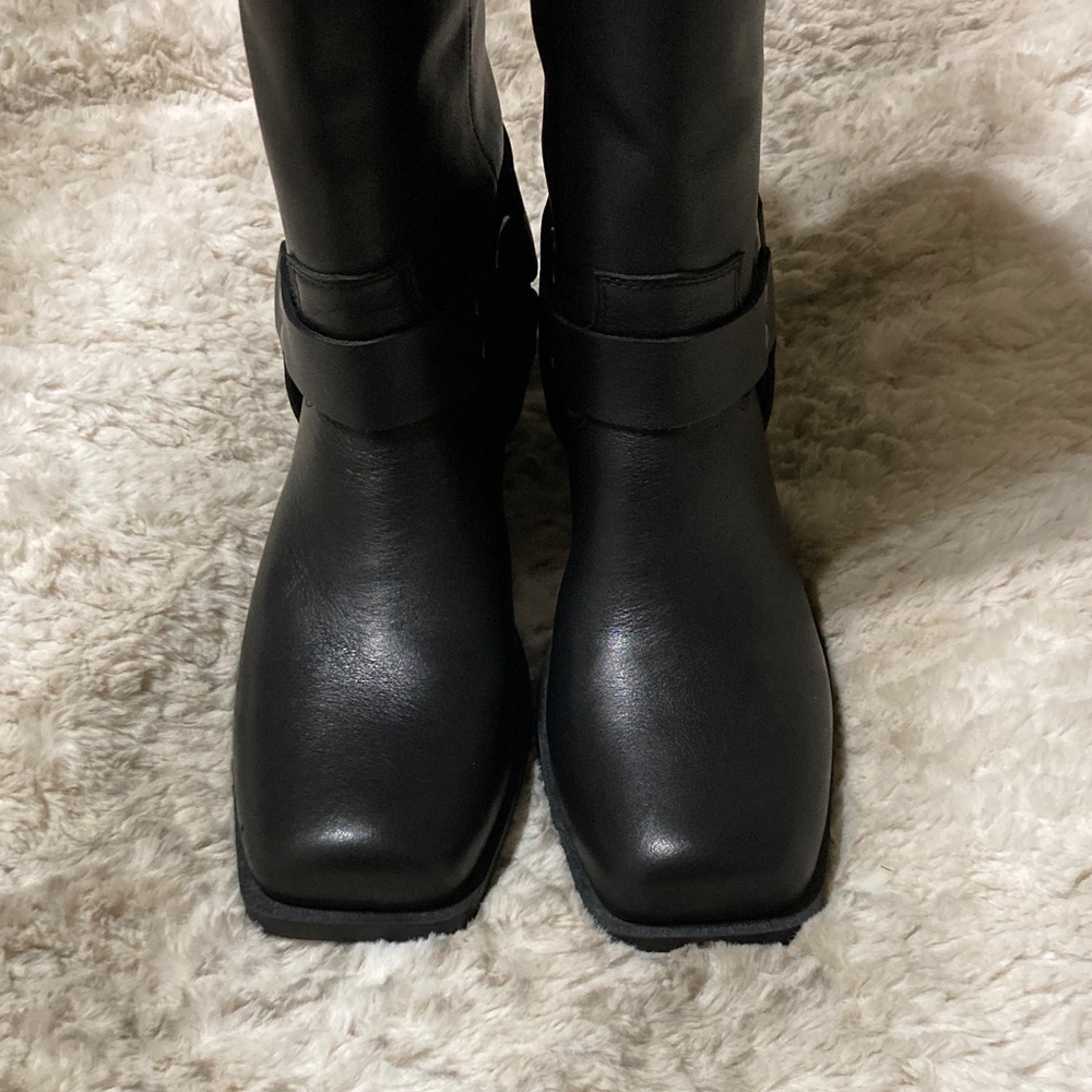 ◼️Steve Madden◼️Women’s Ruskin Engineer Black Heeled Boots  NWT - Picture 11 of 12